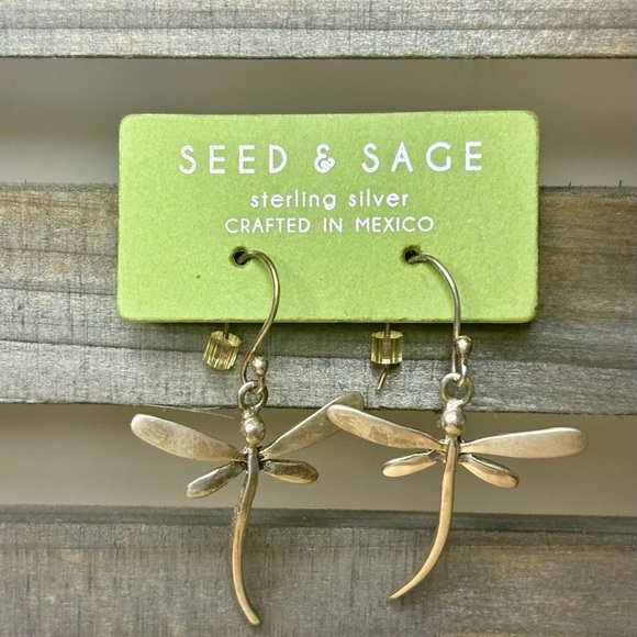 Seed and Sage Sterling Silver Dragonfly Earrings - Picture 9 of 9